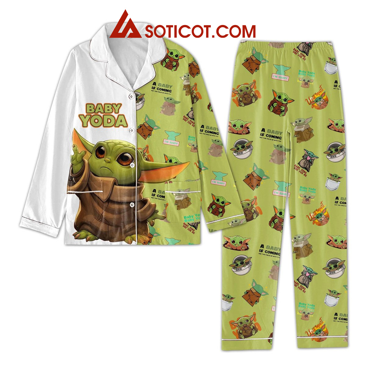 Baby Yoda One For Me Pajamas Set2B1 wTU0W