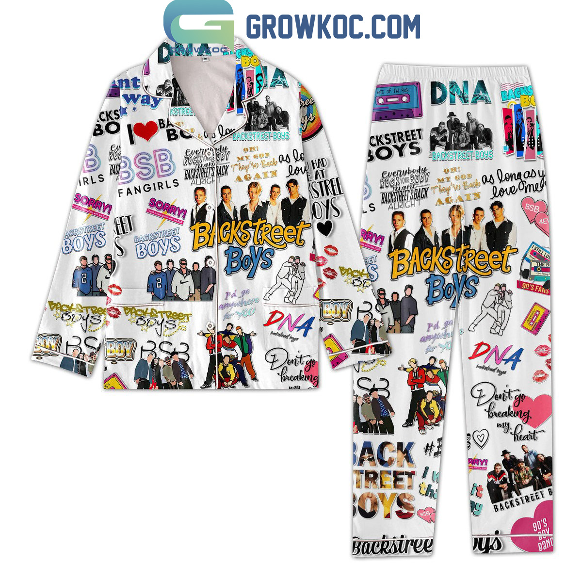 Backstreet Boys As Long As I Love You White Design Polyester Pajamas Set2B1 HYjNN