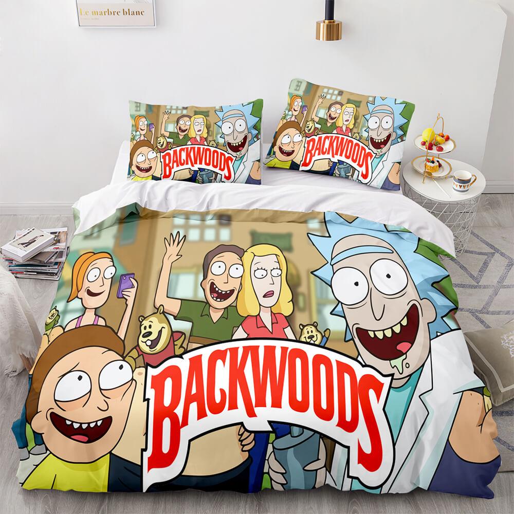 BackwoodsRickandMortyCosplay3PieceBeddingDuvetCoverSets 3 66733ab9 5023 4aec 8c47 c5e1c4b20273