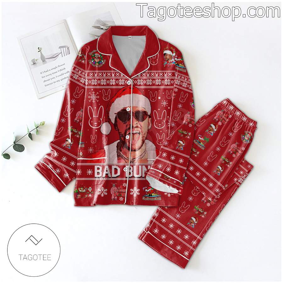 Bad Bunny Christmas Men Womens Pajamas Set 9eb0b4 0