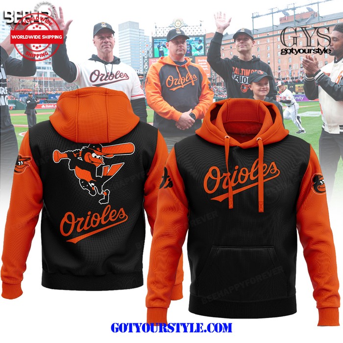 Baltimore Orioles 2024 New Orange Black Hoodie 1