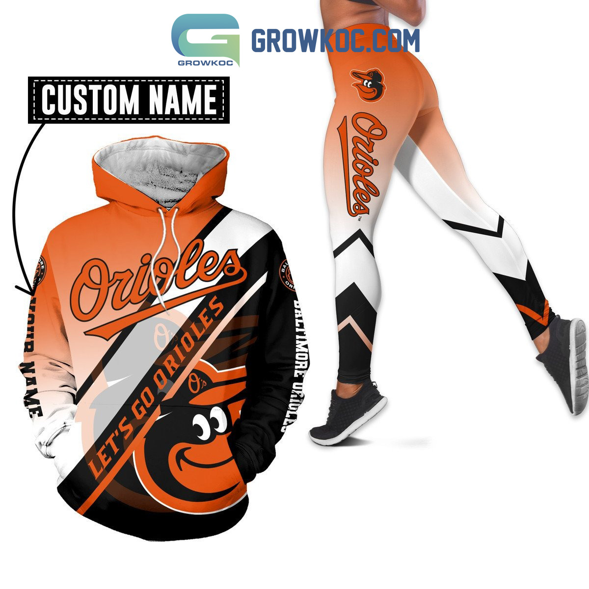 Baltimore Orioles Lets go Personalized Hoodie Leggings Set2B1 YyzsV