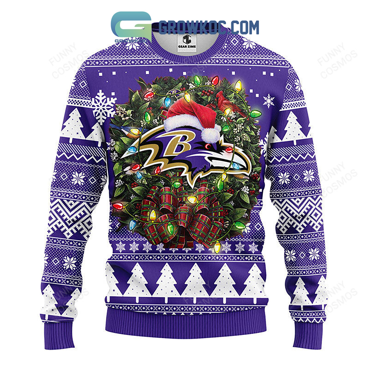 Baltimore Ravens Christmas Ugly Sweater2B1 ETL5l