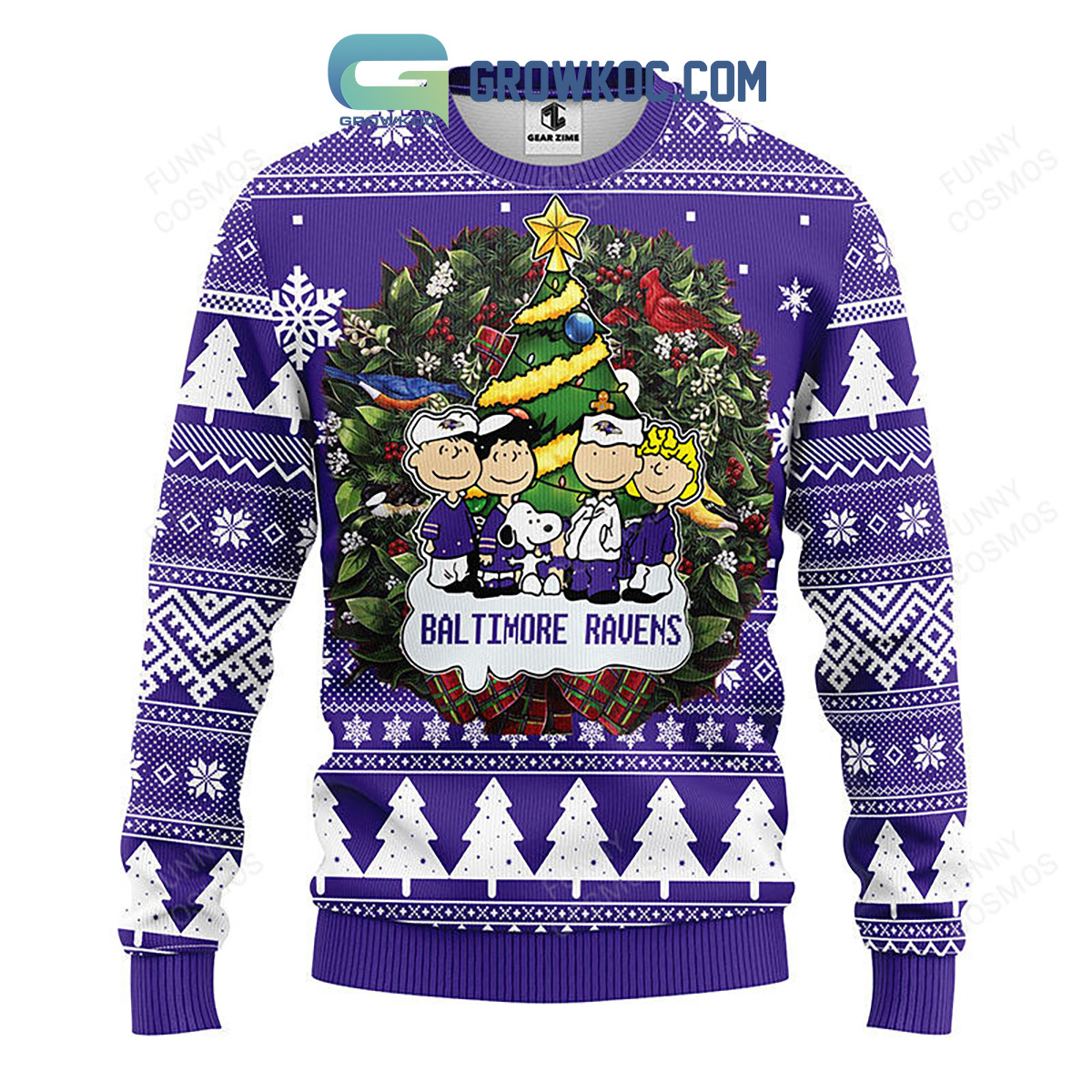 Baltimore Ravens Snoopy Dog Christmas Ugly Sweater2B1 uj6Yg