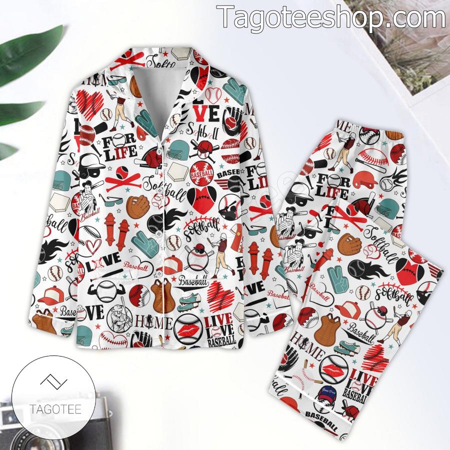 Baseball Home Pattern Pajama Sleep Sets 8f1ae4 0