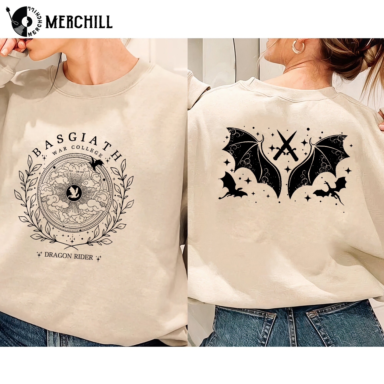 Basgiath War College 2 Sided Sweatshirt Fourth Wing Shirt