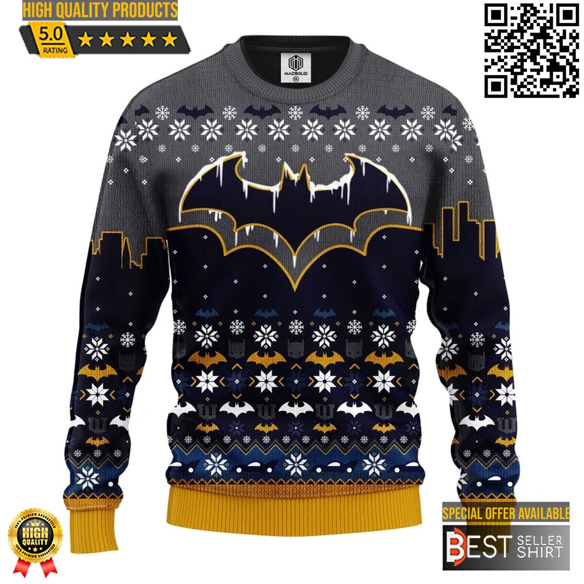 Batman Ugly Knitted Christmas Ugly Sweater Xmas Gifts 1