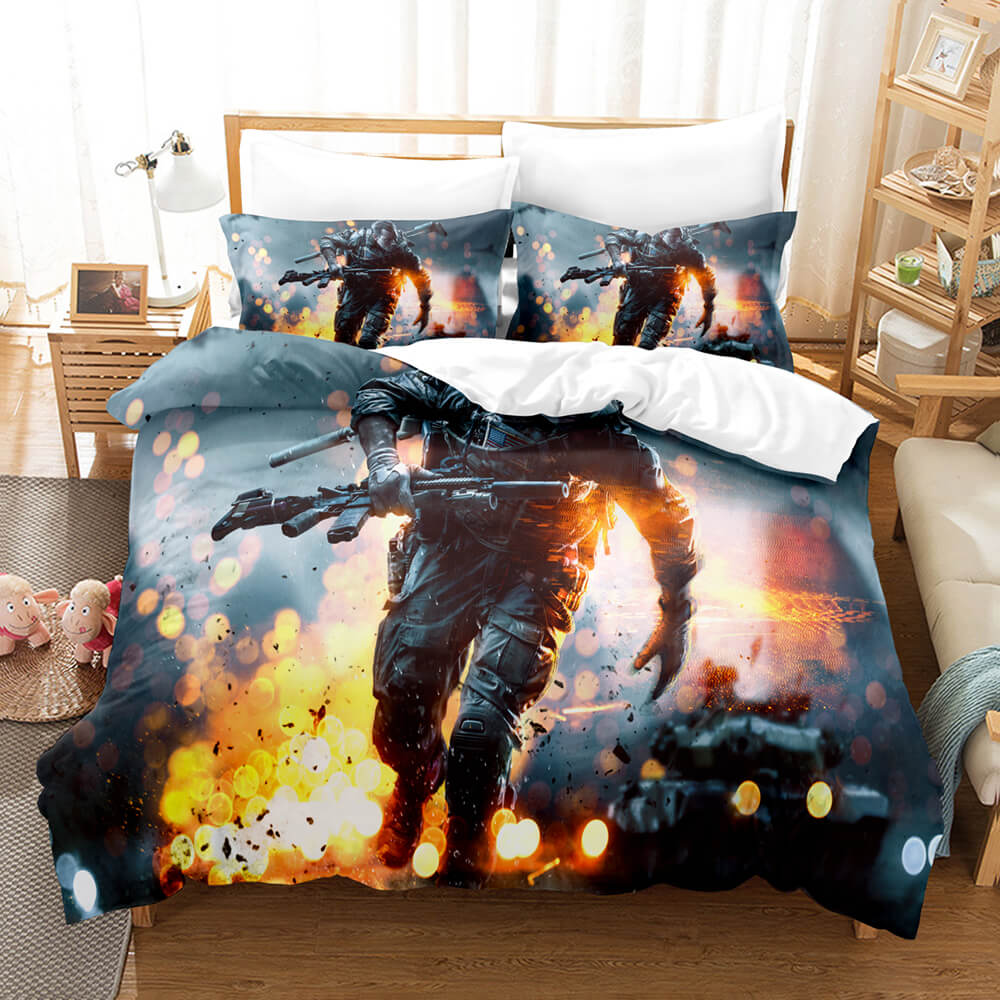 Battlefield3PieceBeddingSetsComforterDuvetCoversBedSheets 4