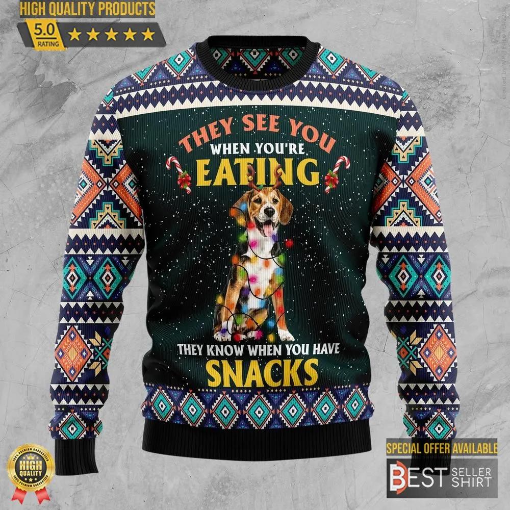 Beagle Snack Ugly Christmas Sweater 1