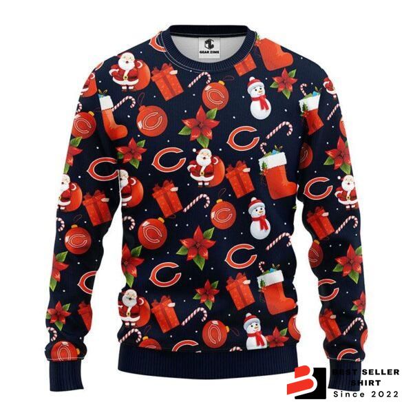 Bears Logo Chicago Ugly Christmas Sweater Xmas Gift Custom Personalized 1