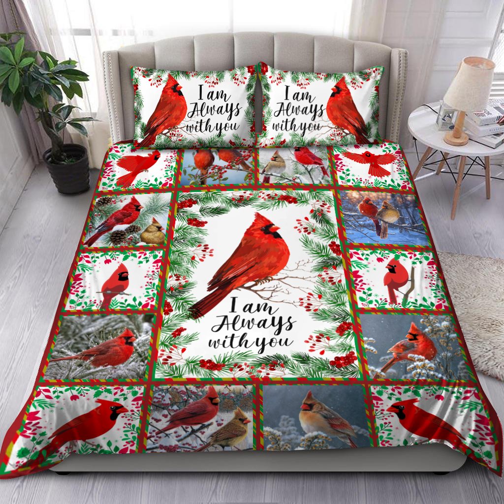 Beautiful Cardinal Birds I am always with you Bedding Set Duvet Cover Set 0