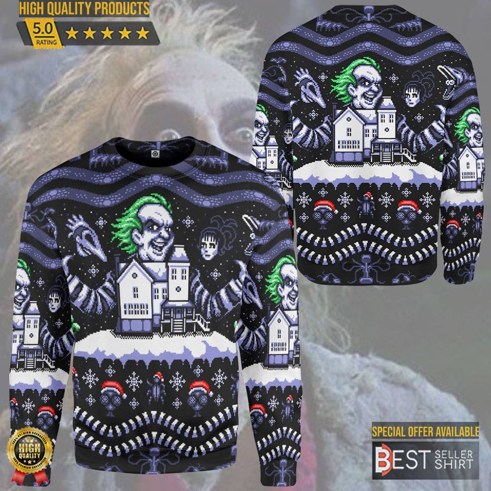 Beetlejuice Christmas Ugly Sweater Beetlejuice Christmas Sweatshirt Beetlejuice Halloween Movie 2