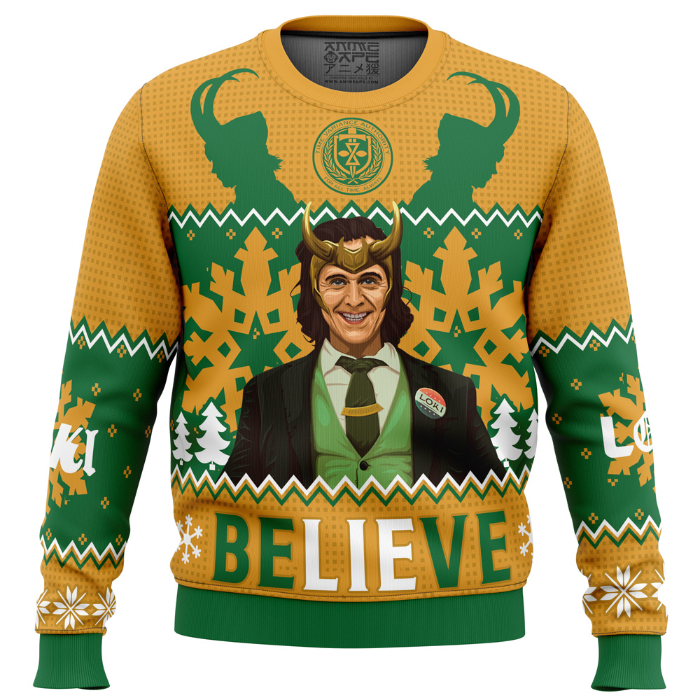 Believe Loki Marvel men sweatshirt FRONT mockup