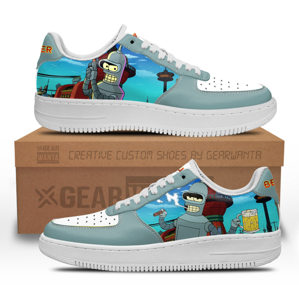 Bender Futurama Custom Air Sneakers QD12 1 GearWanta