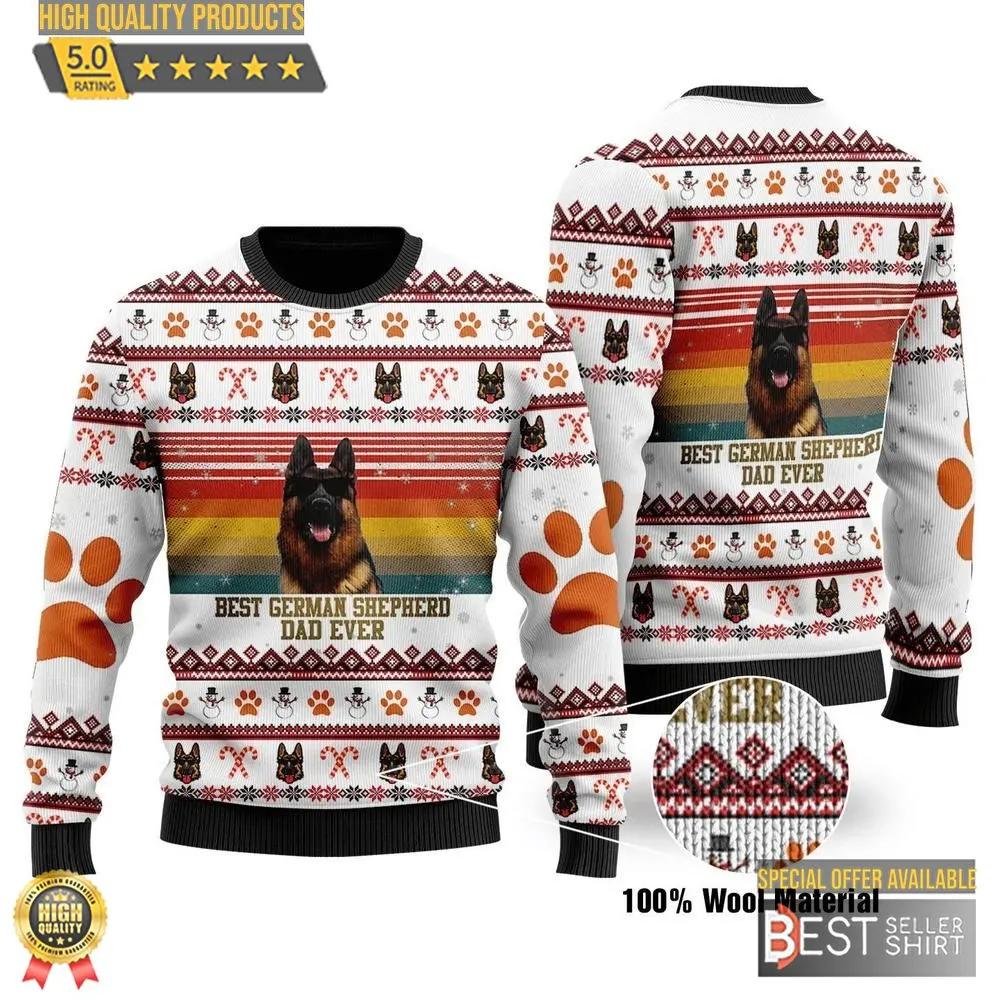 Best German Shepherd Dog Dad Ugly Christmas Sweater 1