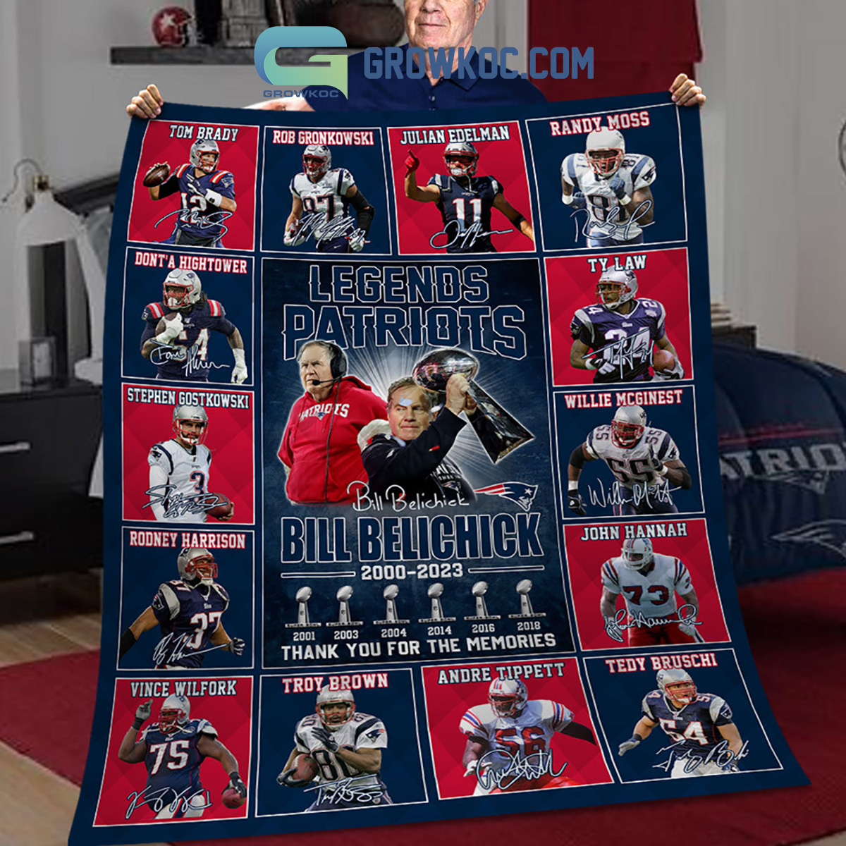 Bill Belichick Legends Patriots 2000 2023 Memories Fleece Blanket Quilt2B1 MU3bU