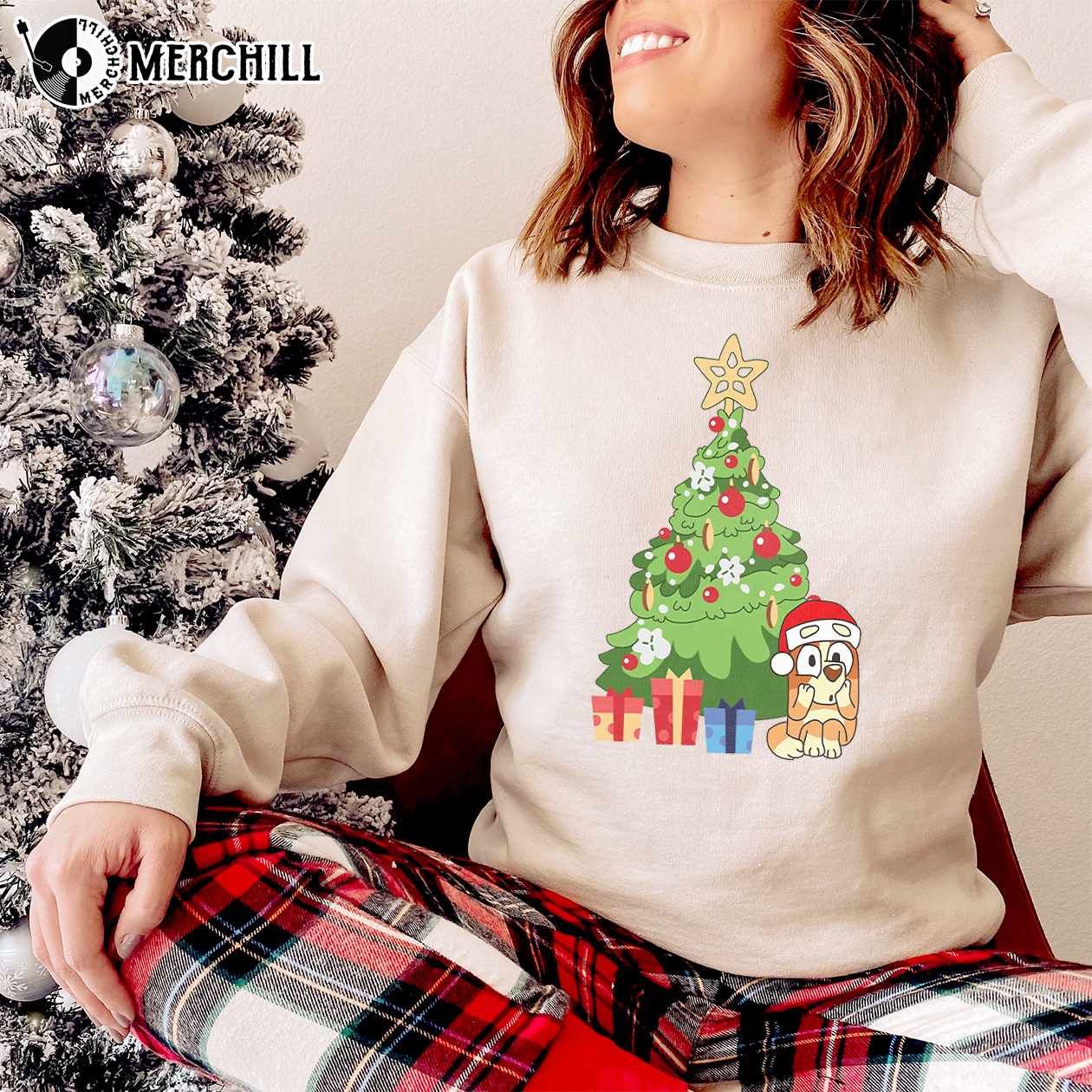 Bingo Chritsmas Tree Sweatshirt Women Bluey Shirt