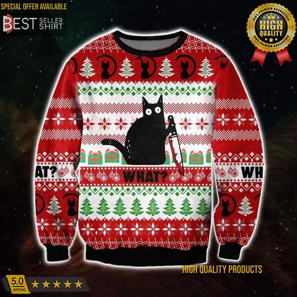 Black Cat Christmas Ugly Sweater Christmas Gifts Dad Gifts Cat Mom 1