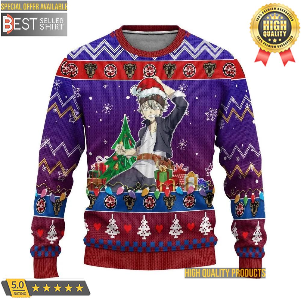 Black Clover Anime Asta Ugly Sweater Christmas Gifts Dad Gifts 1