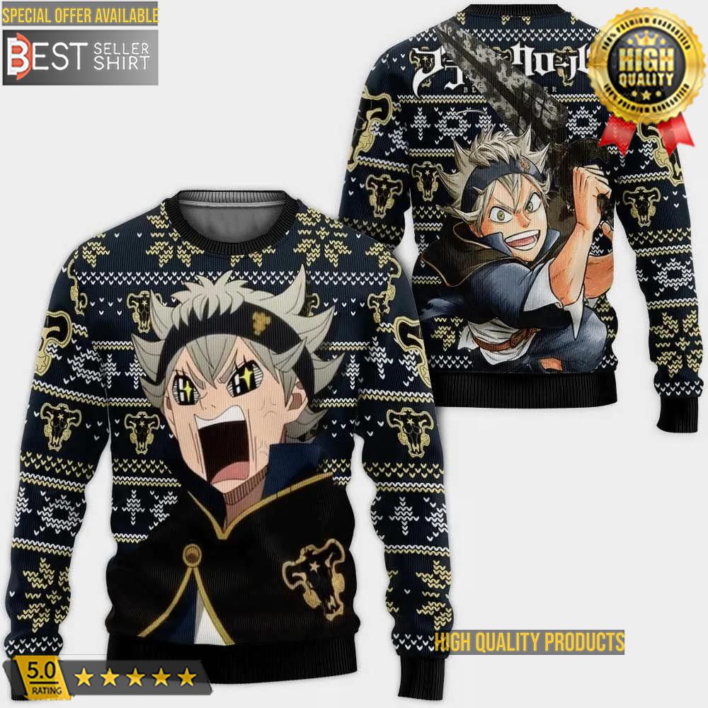 Black Clover Anime Asta Ugly Sweater Gifts Christmas Gifts Dad Gifts 1