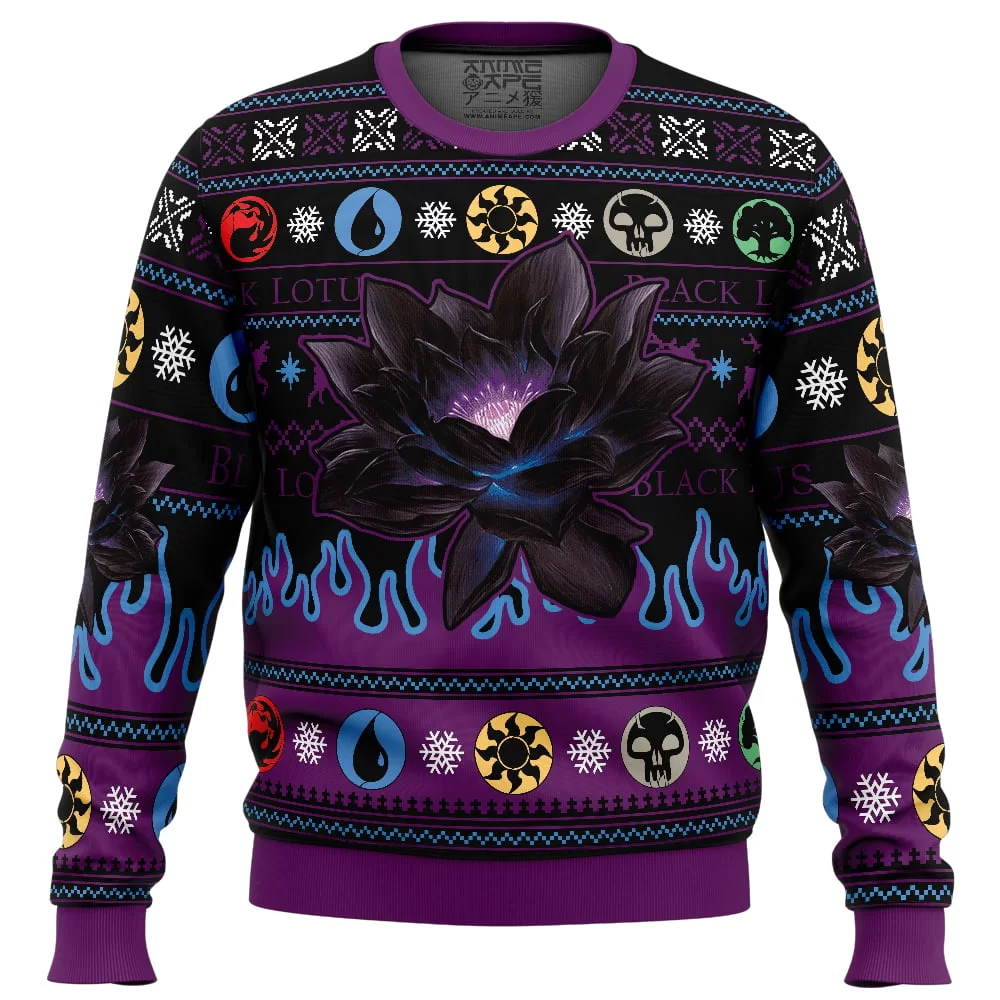 Black Lotus Magic The Gathering Ugly Christmas Sweater FRONT mockup