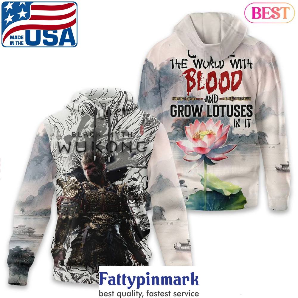 Black Myth Wukong Cleanse The World With Blood And Grow Lotuses In It Hoodie 1