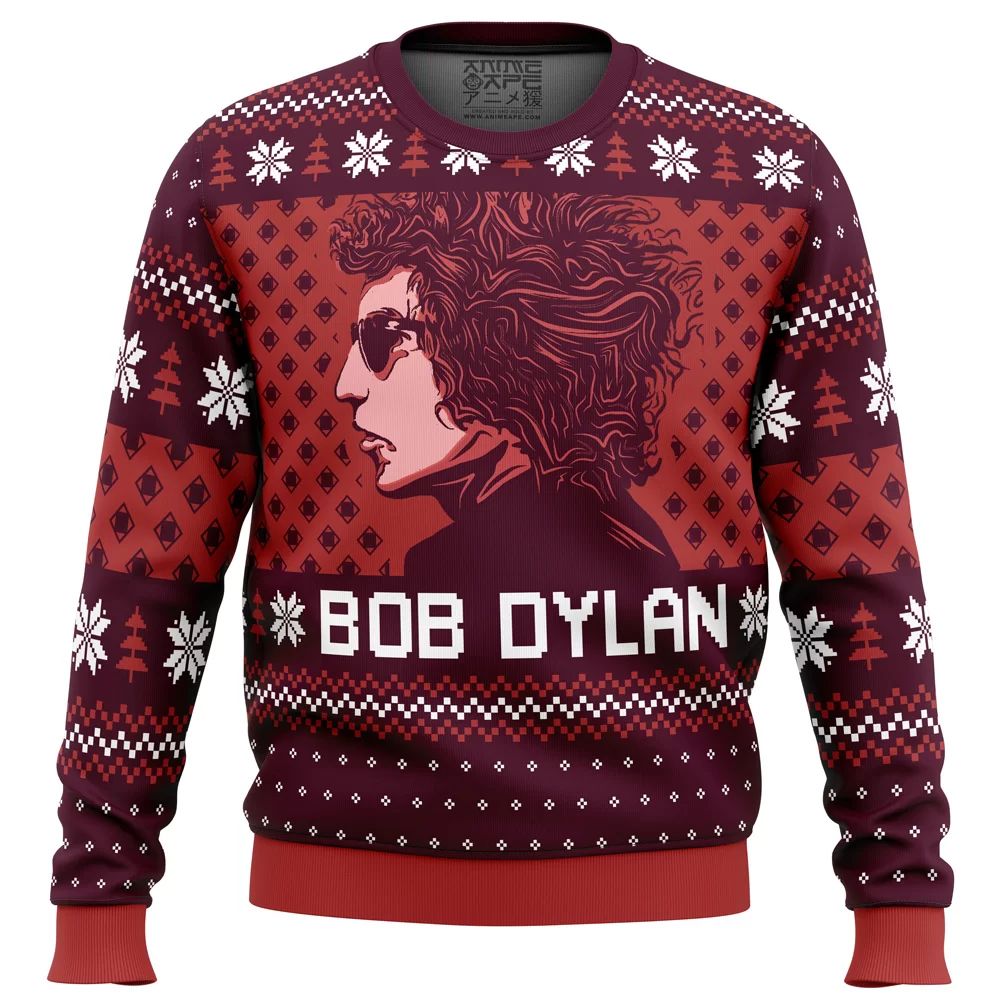 Blood on the Tracks Bob Dylan Ugly Christmas Sweater FRONT mockup