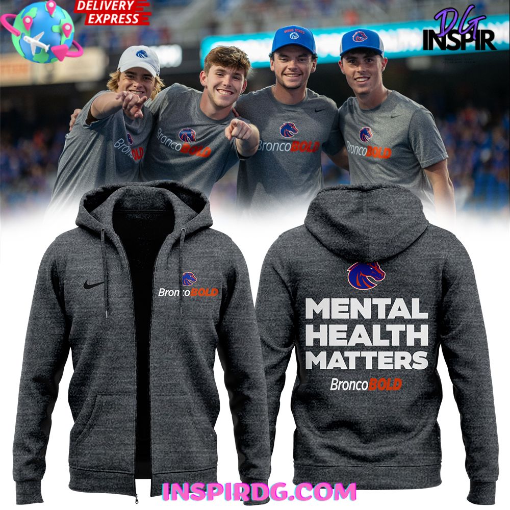 Boise State Broncos Mental Health Matters 2024 Zip Hoodie 1