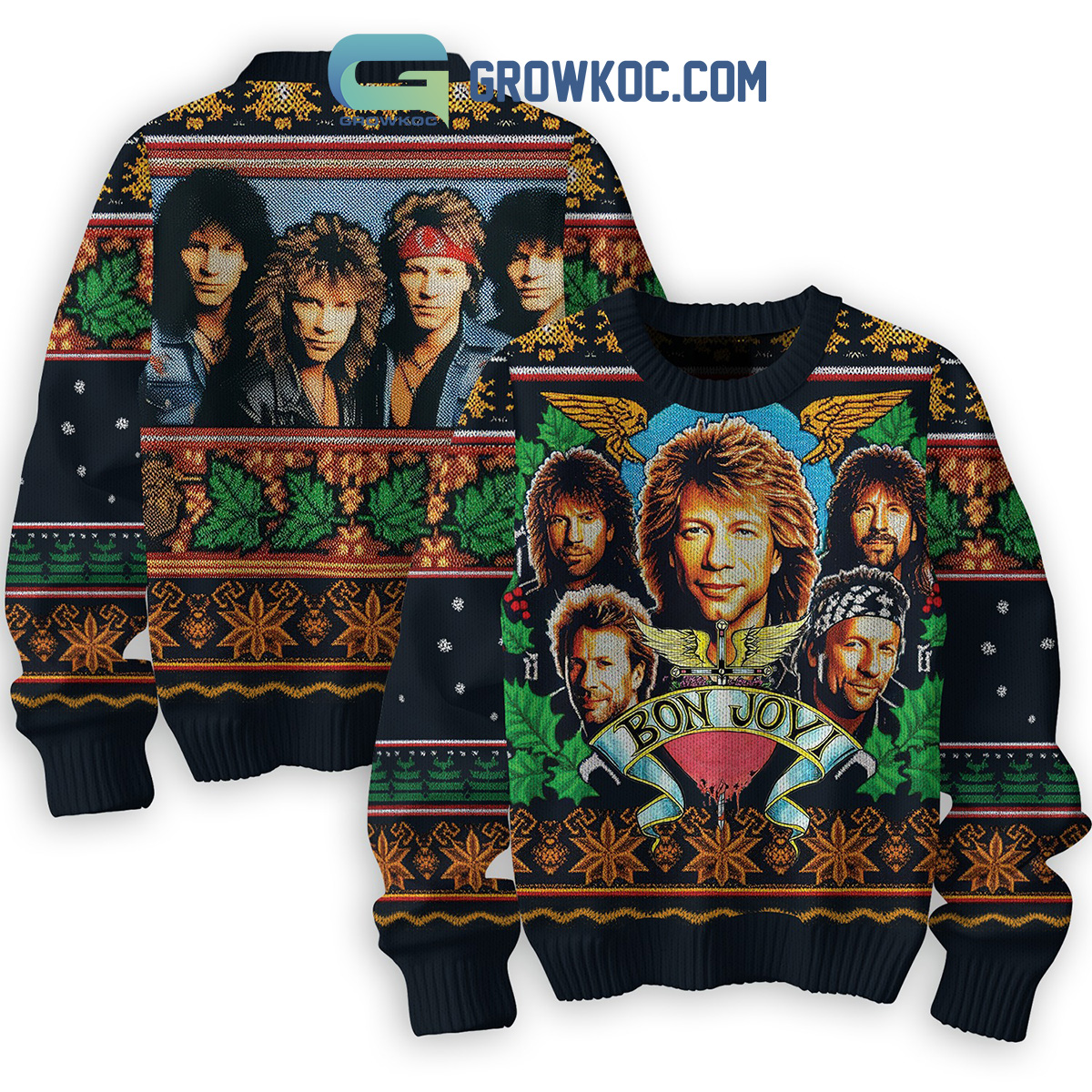 Bon Jovi Rock Band Christmas Ugly Sweater2B1 FeokJ