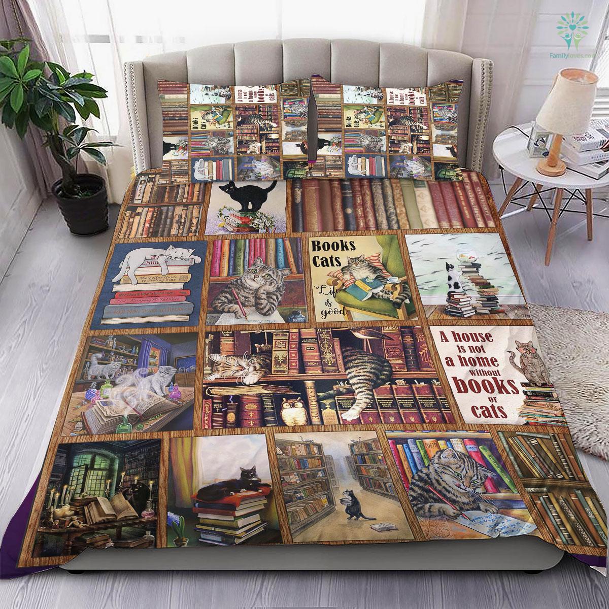 Book And Cat Better With Book And Cat Bedding Set 5