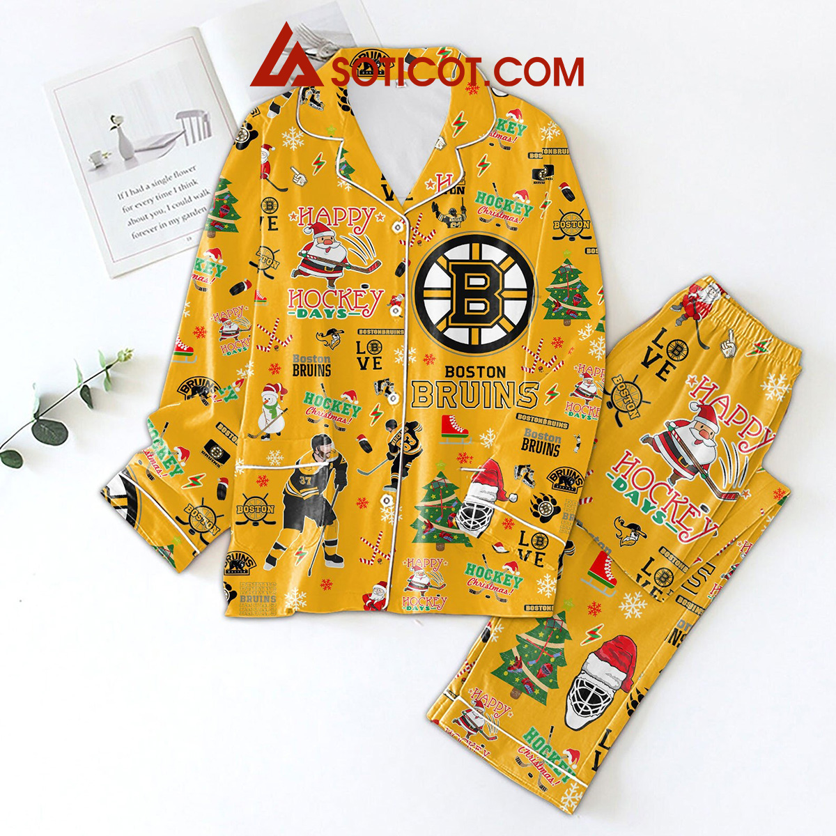 Boston Bruins Happy Hockey Days Christmas Pajamas Set2B1 0L0Qs