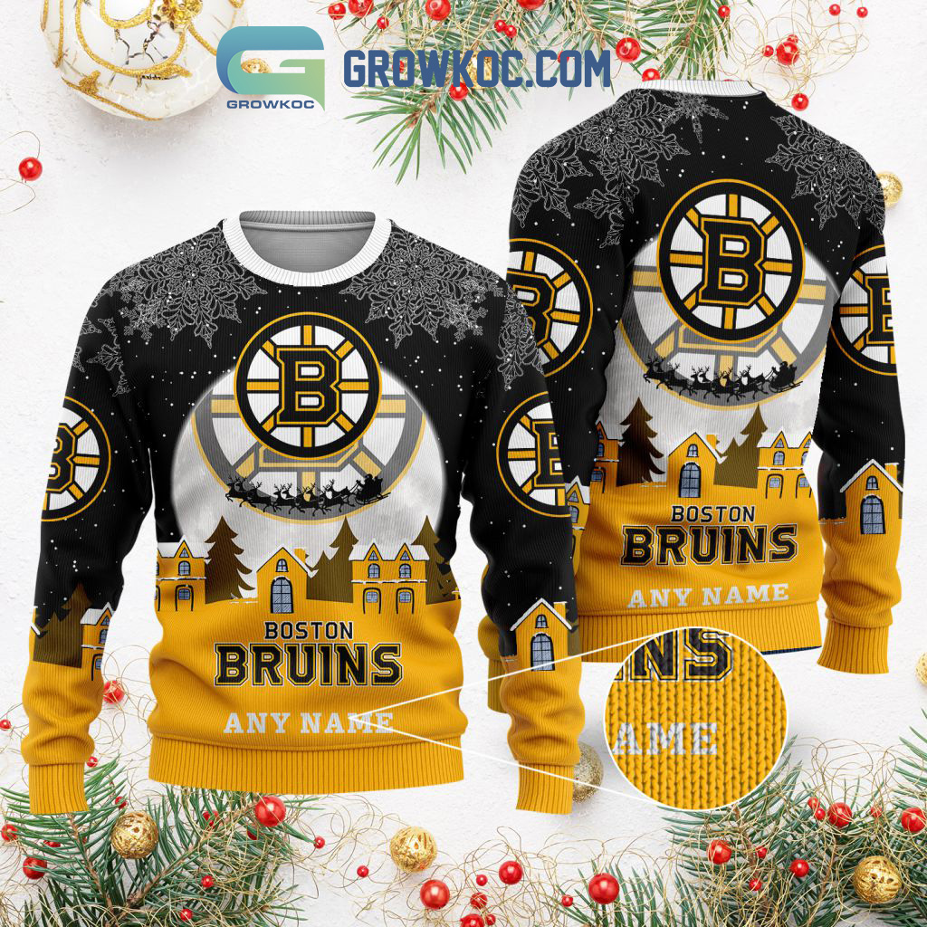 Boston Bruins NHL Merry Christmas Personalized Ugly Sweater2B1 HIuQa