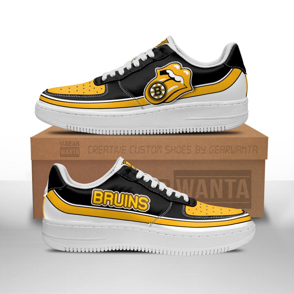 Boston Bruins Sneakers Custom Force Shoes Sexy Lips For Fans 1 GearWanta