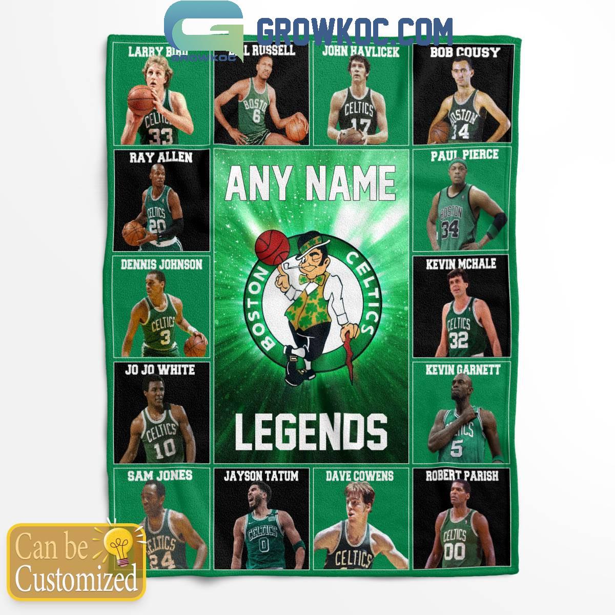 Boston Celtics Legends 2024 Fan Personalized Fleece Blanket Quilt 1 B97Zu