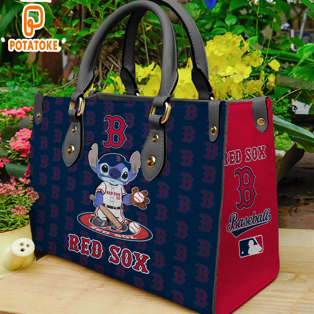 Boston Red Sox Stitch Women Leather Hand Bag