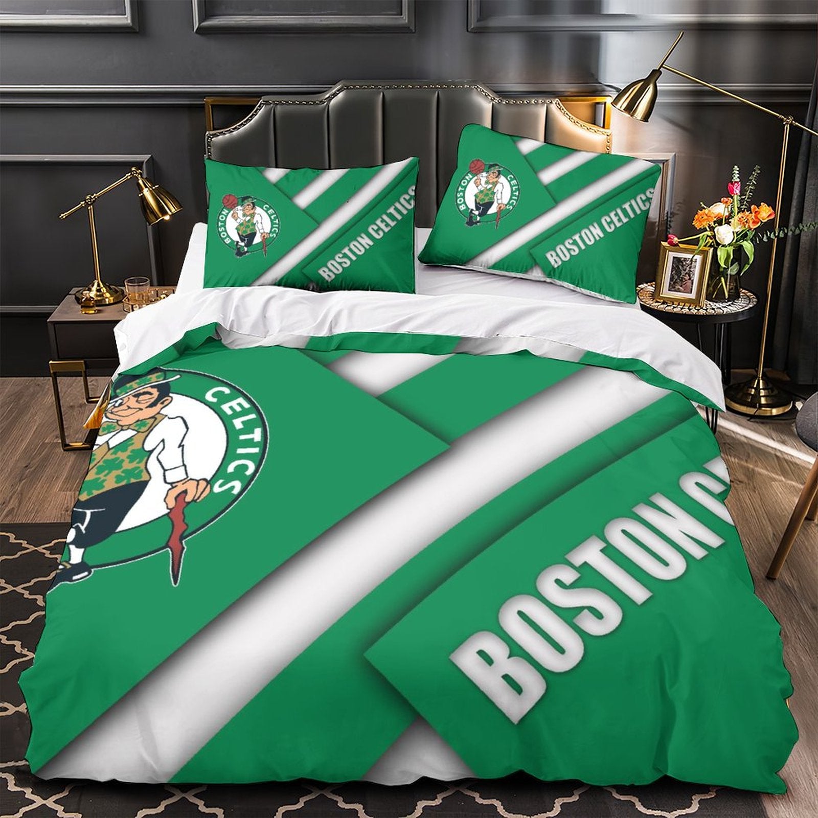 BostonCelticsBeddingSetQuiltCoverWithoutFiller 2