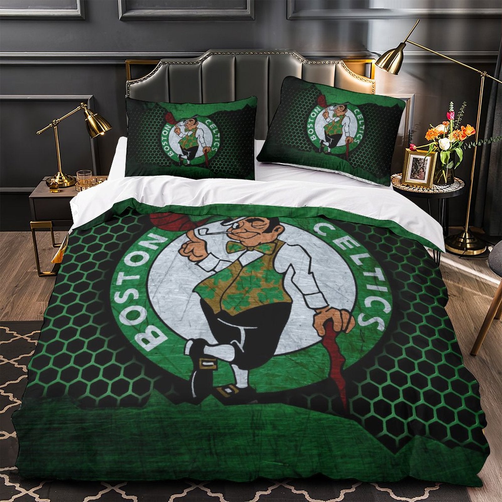 BostonCelticsBeddingSetQuiltCoverWithoutFiller 3