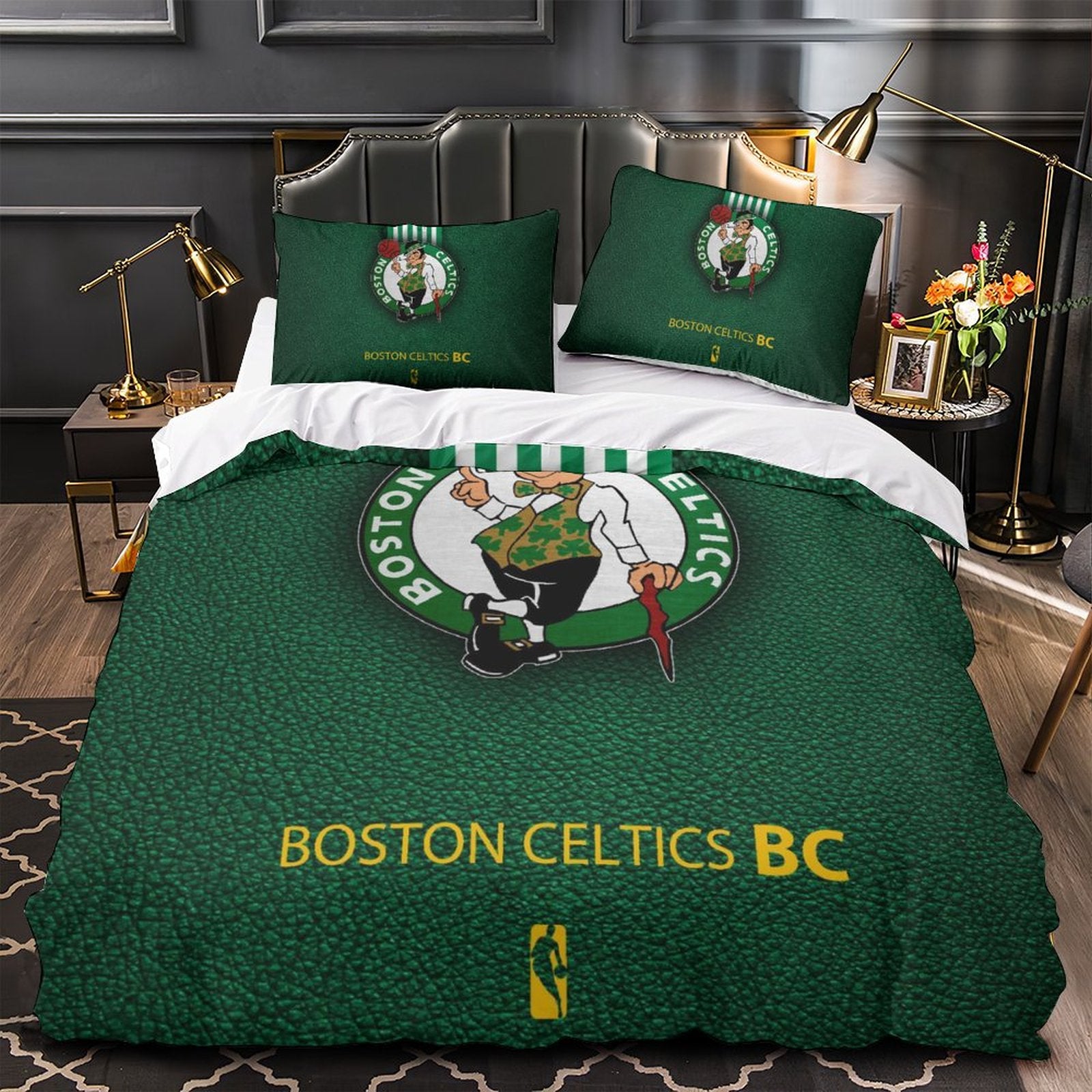 BostonCelticsBeddingSetQuiltCoverWithoutFiller 4