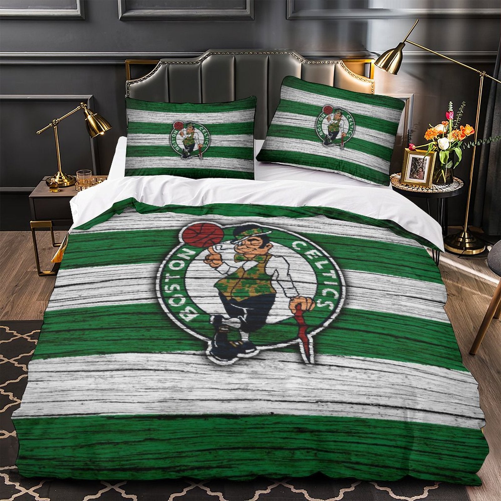 BostonCelticsBeddingSetQuiltCoverWithoutFiller 5