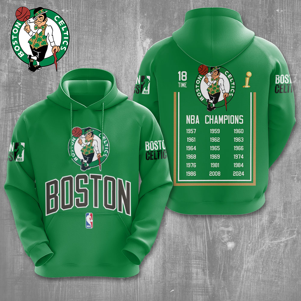 Boston Celtics 3D Apparel GNE638 Hoodie