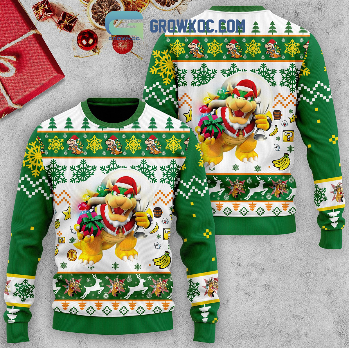 Bowser Snow Christmas Ugly Sweater2B1 2sINh