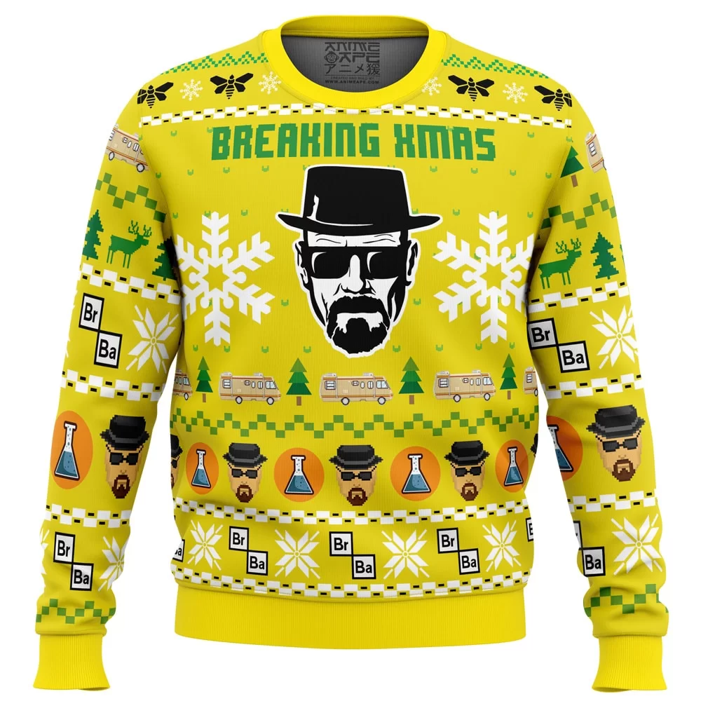 Breaking Xmas Breaking Bad PC Ugly Christmas Sweater front mockup