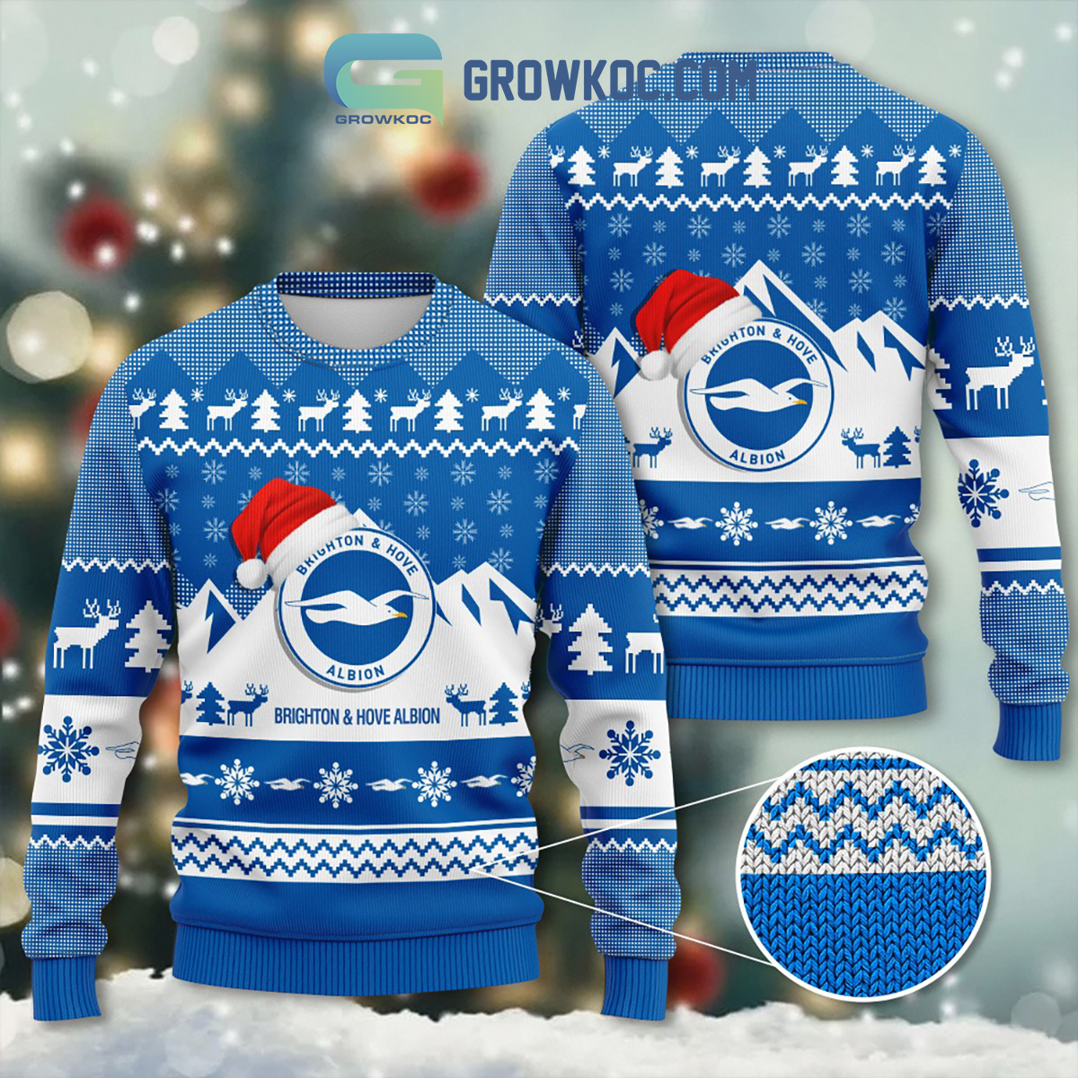 Brighton 26 Hove Albion Christmas 3d Ugly Sweater2B1 WTolq