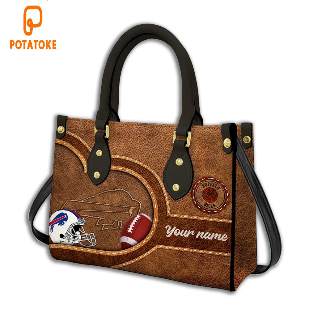 Buffalo Bills Custom Name NFL Leather Bag