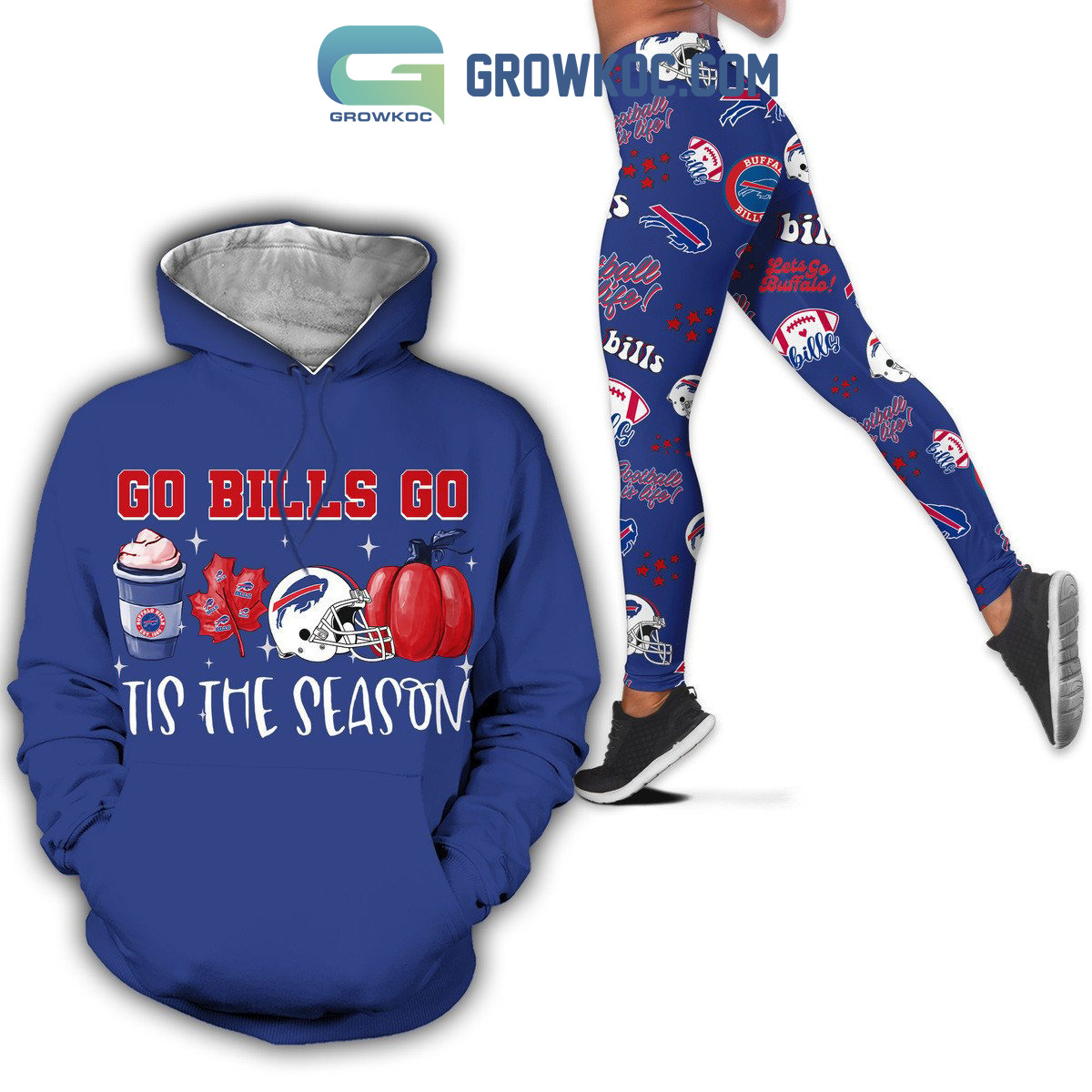 Buffalo Bills Go Bills Go Tis The Season White Design Fall Hoodie Leggings Set2B1 bOPfm