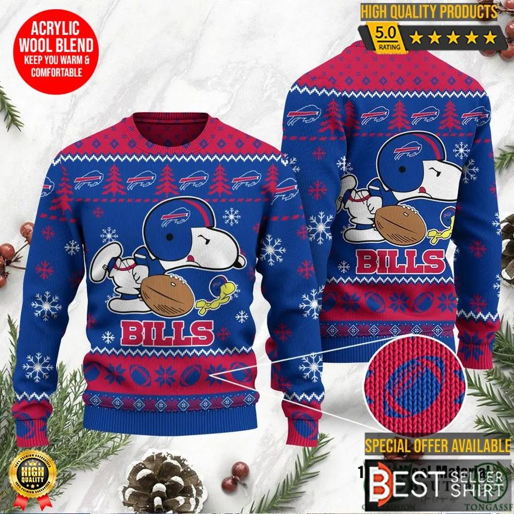 Buffalo Bills Logos American Football Snoopy Dog Christmas Ugly Sweater 1