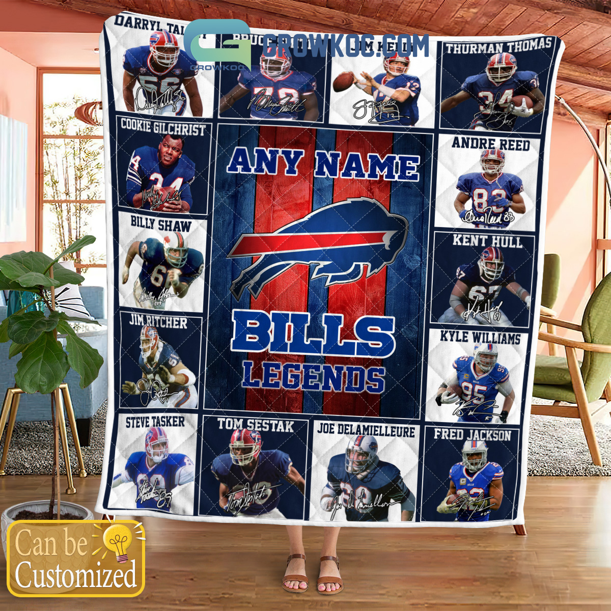 Buffalo Bills NFL Legends In History Personalized Fleece Blanket Quilt2B1 KkuOf