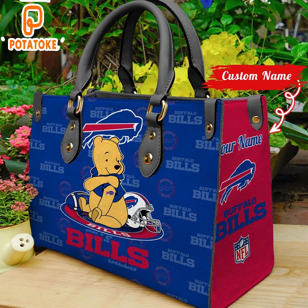 Buffalo Bills Pooh Bear Women Leather Hand Bag