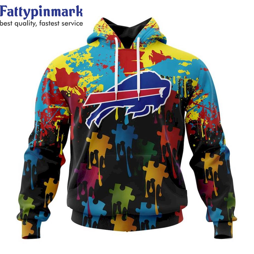 Buffalo Bills Special Autism Awareness Custom Name Hoodie 3D All Over Prints NFL Gift for Fans 1