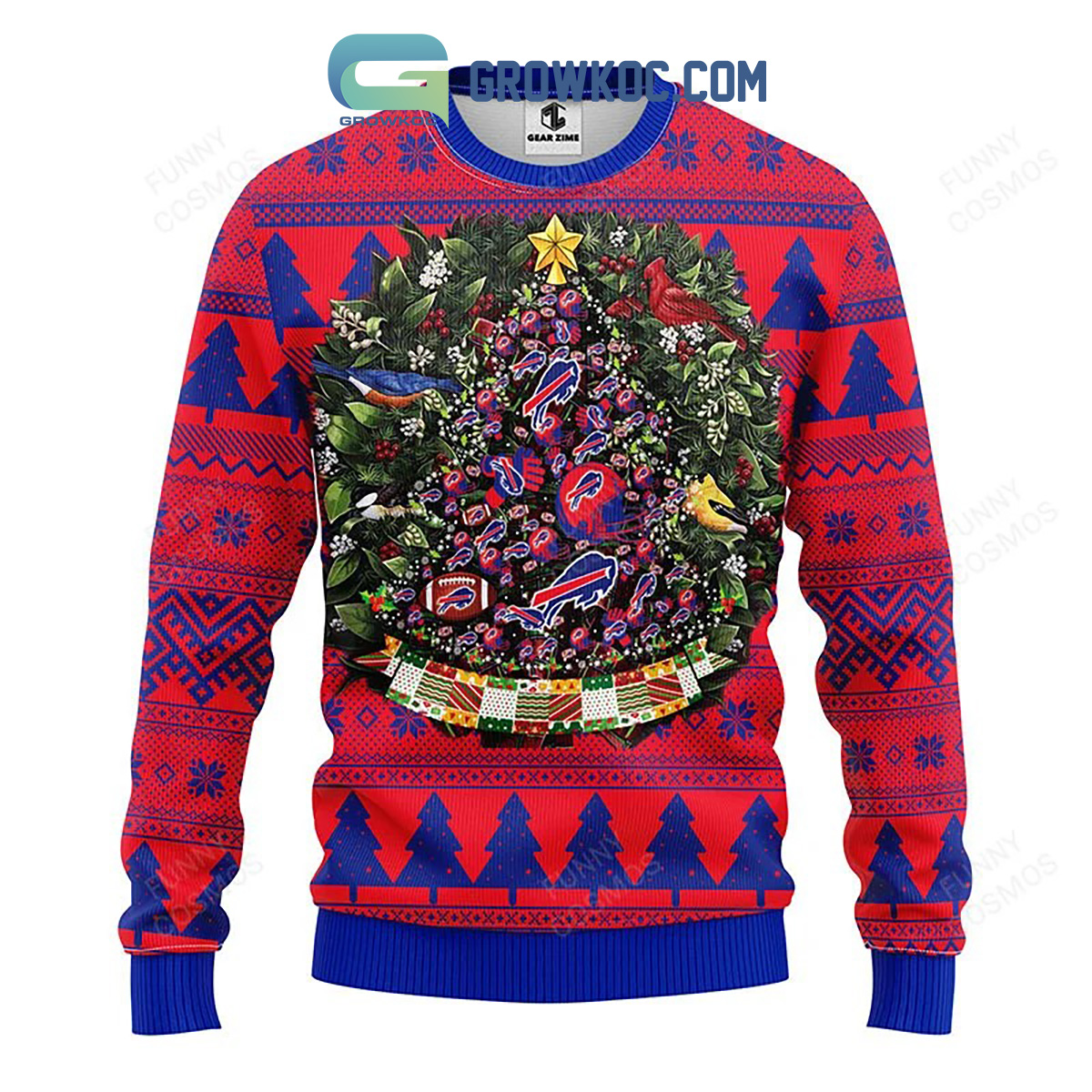 Buffalo Bills Tree Ball Christmas Ugly Sweater2B1 rYUzd